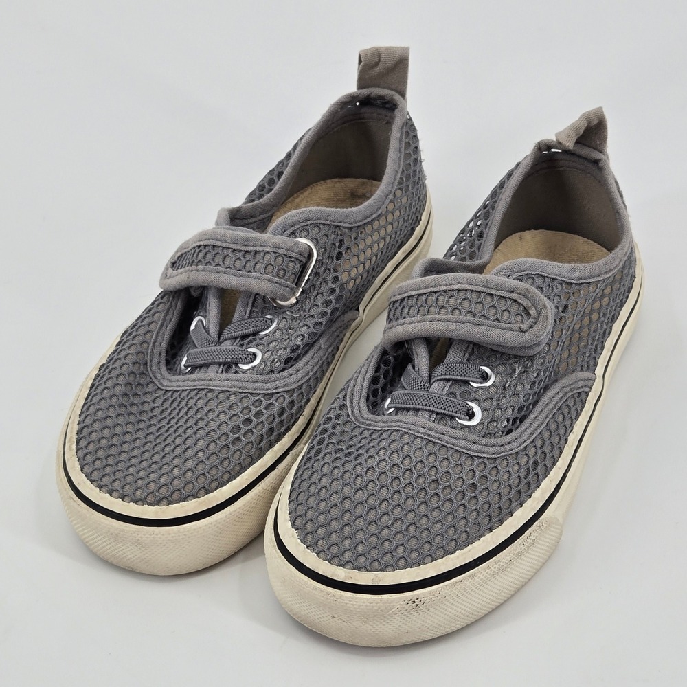 OPOEE Airship Shoes Gray Crochet Mesh Hook & Loop Skate Sneaker US 12.5